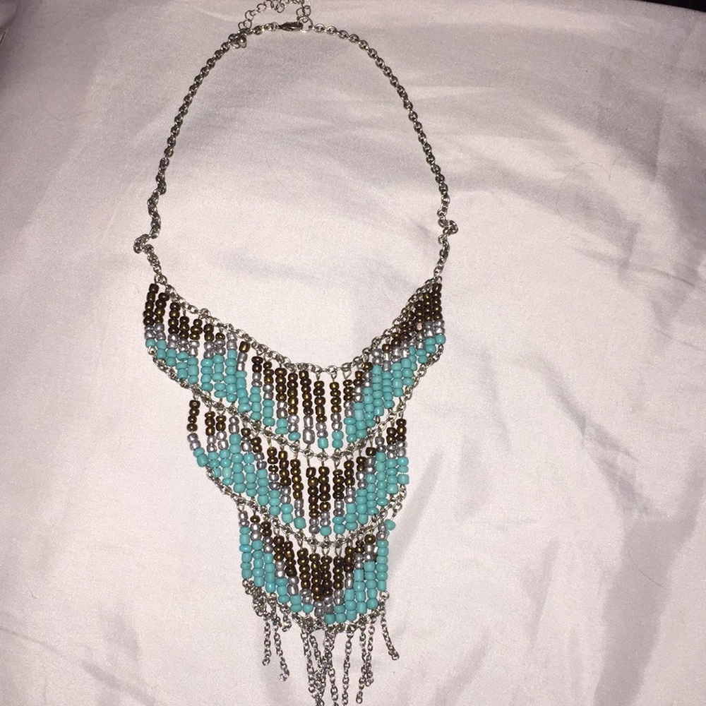 Blue/Brown statement necklace